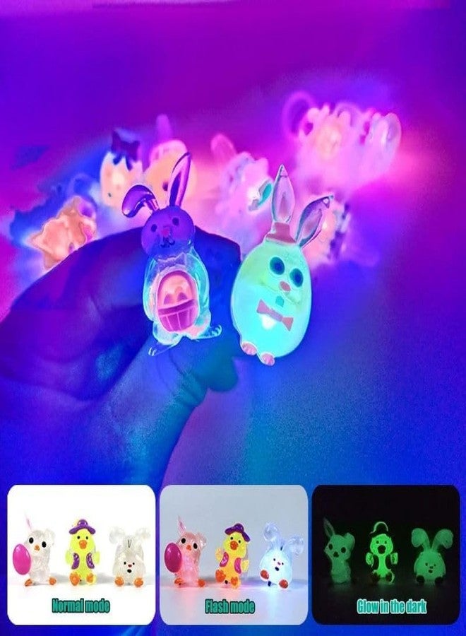 Cherislpy 24 Pack Prefilled Easter Eggs with 3D Finger Lights Up Rings Toys Grow in the Dark Great for Kids Girls Boys Easter Basket Stuffers Party Favors Eggs Fillers - Image 4
